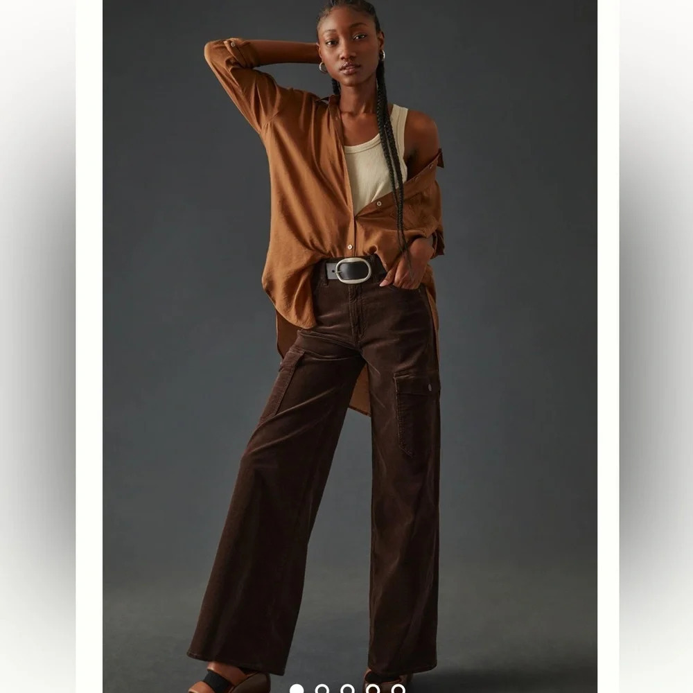 MOTHER The Undercover Cargo Sneak Corduroy Pants Size 23